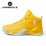 Flat Basketball Shoes Women Waterproof Outdoor Sport Sneakers High Top Baskets Femme Sneakers Men Yellow Basketbol Ayakkabısı